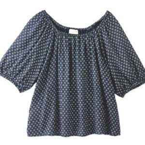 Universal Thread Bubble Elbow Sleeve Blouse Navy